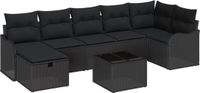 vidaXL Canapé Noir Poly Rotin