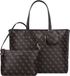 GUESS Sac cabas Power Play Large Tech Tote Brown Logo Donkerbruin