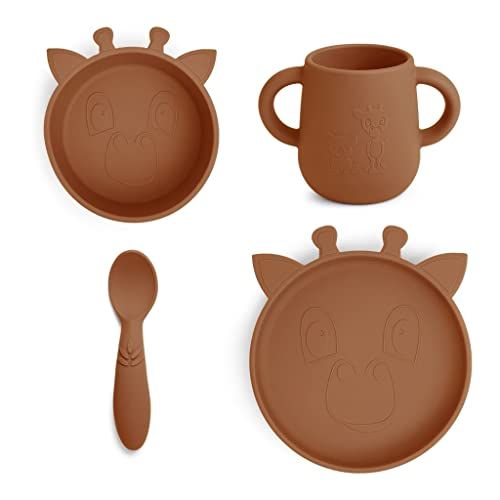 nuuroo - Lykke silicone dinner set - 4 pack - Caramel Café - 5715235024503
