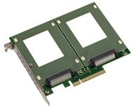 KALEA-INFORMATIQUE PCIe 3.0 x8 2-poorts SSD U2 U3 68-pins SFF-8639 Controller Kaart met PI6C20400BLE Bridge 4GB/s doorvoer per poort