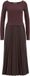 WE Fashion Dames jersey midi plissé jurk met imitatieleer