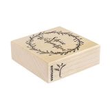 Rayher 29196000 stempel Mooie kerstmis - krans, van esdoornhout en natuurlijk rubber, 6 x 6 cm