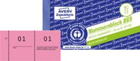 Avery Zweckform Nummernotitieboekje 1 - 1000, 105 x 53 mm, 5 kleuren