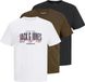 JACK & JONES JJAERO TEE SS CREW NECK 3PK MP JNR Jongens T-shirt Zwart 176