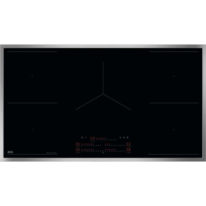 AEG TK95IN08UB - Inductiekookplaat - 89 cm - 5 kookzones - Zwart/RVS