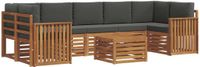 vidaXL - Bank loungeset - 7 zitplekken - Natuurlijk en antraciet - Acacia hout