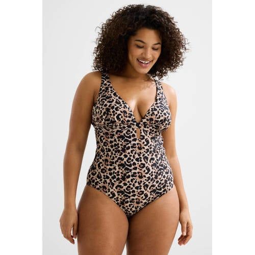 BEACHWAVE Curve corrigerend badpak beige/zwart