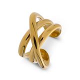 Lucardi Dames Stainless steel ring voor dames - Ring - Staal - Goudkleurig - 18 / 57 mm
