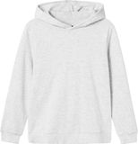 NAME IT NLNNIZU LS BRU SWEAT W. HOOD NOOS Unisex Sweater Lichtgrijs