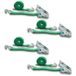 DoZurr 2000 Set van 4 spanbanden met ratel en profielhaken, belastbaar tot 1000 kg, 35 mm breed x 4 m lang, groen