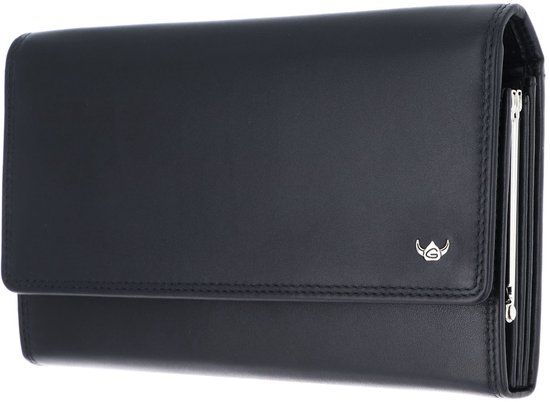 Golden Head Leren portemonnee Polo RFID Protect Bügelbörse 2801 Schwarz zwart