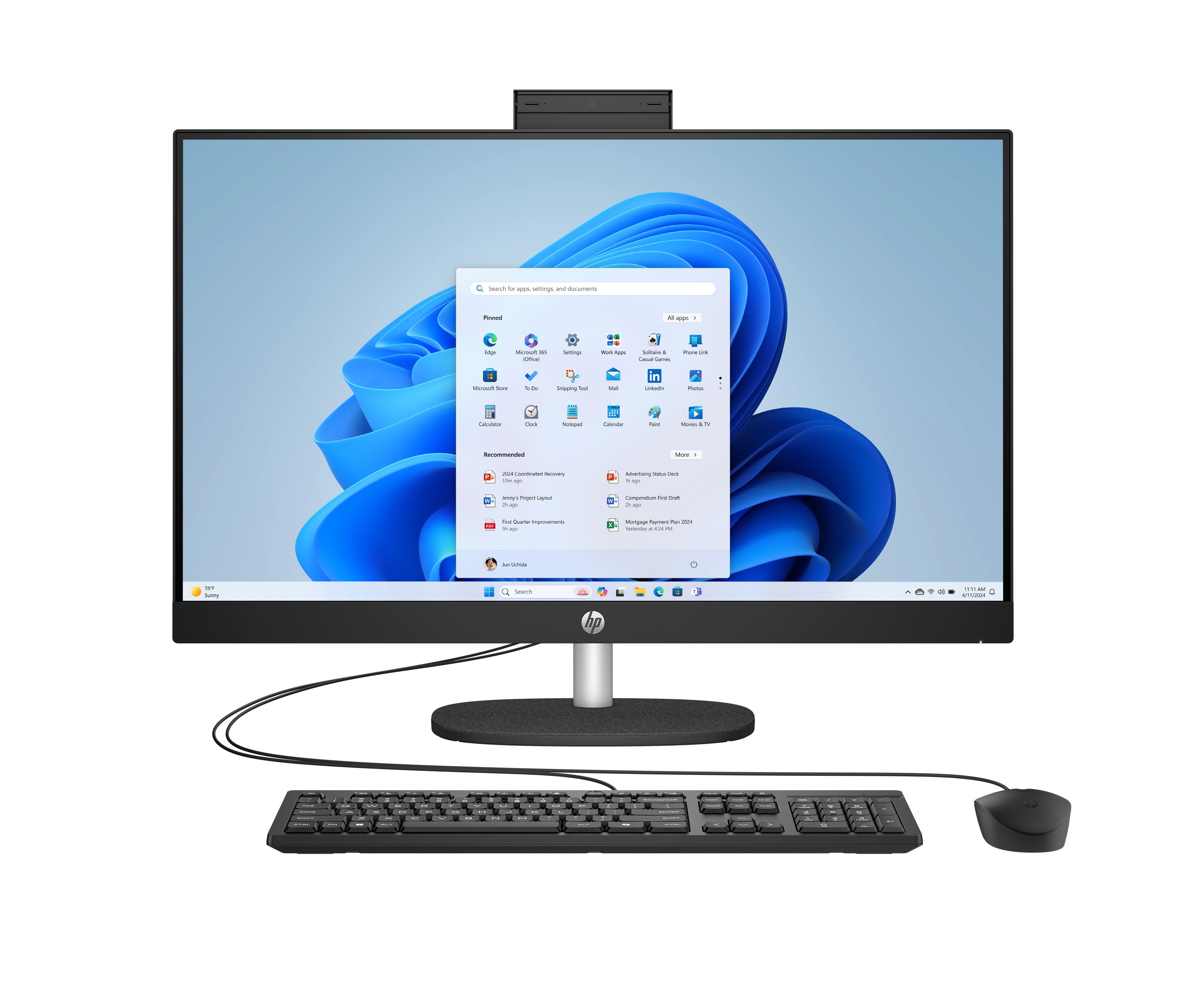 HP 27-cr2672nd All-in-One PC - Intel Core Ultra 7, 32GB RAM, 1TB SSD, Windows 11 Home - Black