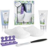 BRUBAKER Cosmetics Bad- en Voetverzorgingsset Incl. 1 Paar Pantoffels Van Teddy Pluche Wit