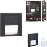 Paulmann LED-wandinbouwlamp Tsaro hoekig 80x80 mm 1W 80lm 230V 2700K Zwart mat
