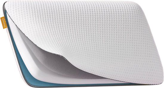 Emma Diamond Kussen - 70x40 cm - Wit - Traagschuim - Verstelbaar