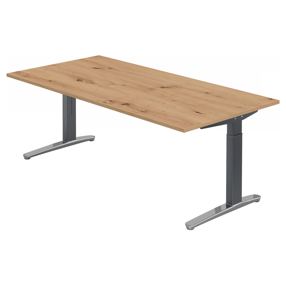 hjh OFFICE PRO XTRA XB 2E GC | Bureau - 200 x 100 Tafelhoogte I In hoogte verstelbaar Knoestige Eiken