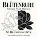 Blütenruhe: Schwarz-Weiß-Malbuch für Erwachsene mit 50 Blumenmotiven