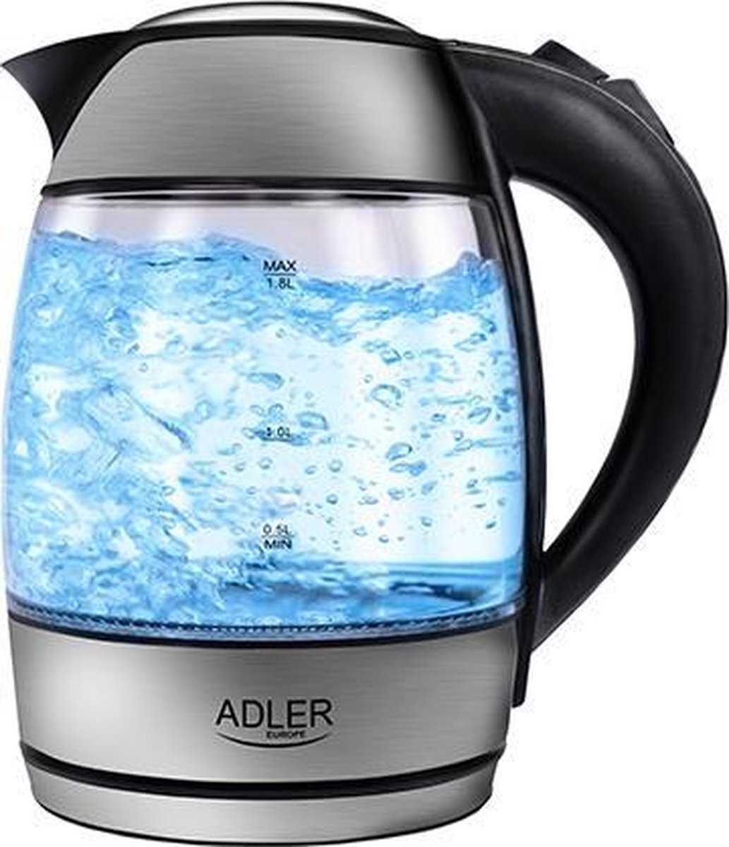 Adler Glazen waterkoker - 2200 watt - 1.8 liter - droogkookbeveiliging - led