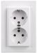 Schneider Electric Prise double Blanc (Auto-assemblage) Avec cadre Eph9901121