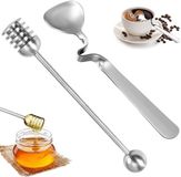 Ibenzoa® Duplex Roestvrij Stalen Jam- en Honinglepel Set – 2-Delig, Argent