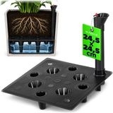 KADAX Bloembak-bewateringssysteem 24,5 x 23,5 cm, vierkant kunststof inzetstuk met waterpeilindicator, zelfbewateringssysteem voor bloempotten, waterreservoir