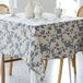 Pastoral Tafelkleed, vierkant, 132 x 133 cm, linnen stoffen tafelkleed, wasbaar, stofdicht, kreukvrij, voor restaurant, picknick, binnen en buiten, bloemen (donkerblauw)