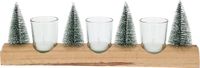 Home & Styling Theelichthouder set boompjes bruin Glas