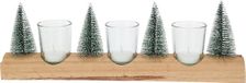 Home & Styling Theelichthouder set boompjes bruin Glas