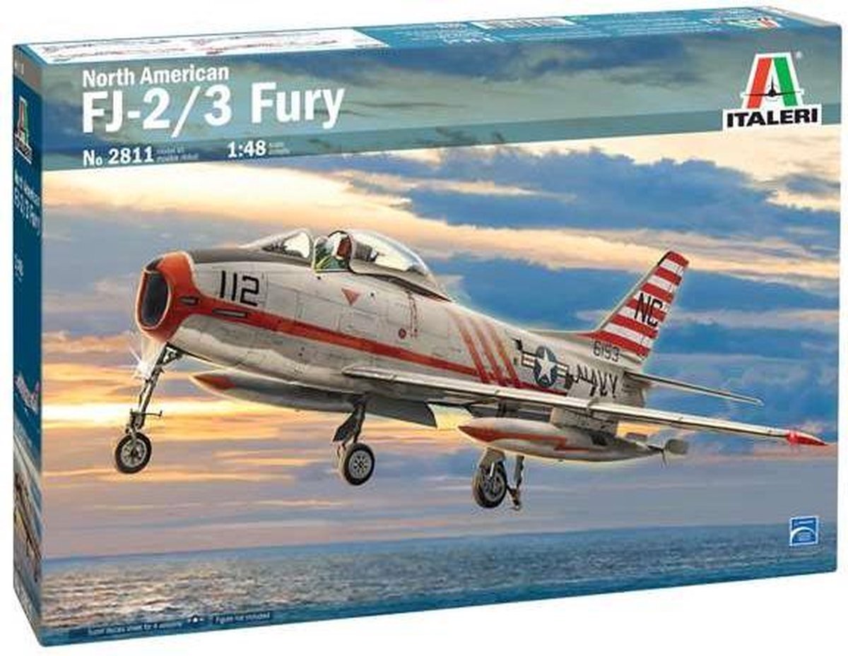 Italeri 2811S - 1:48 North American FJ-2/3 Fury, modelbouw, bouwpakket, standmodelbouw, knutselen, hobby, lijmen, plastic bouwpakket, detailgetrouw