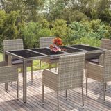 Maison Exclusive - Table de jardin avec plateau en verre, gris, 190x90x75 cm, polyrotin