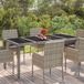 Maison Exclusive - Table de jardin avec plateau en verre, gris, 190x90x75 cm, polyrotin