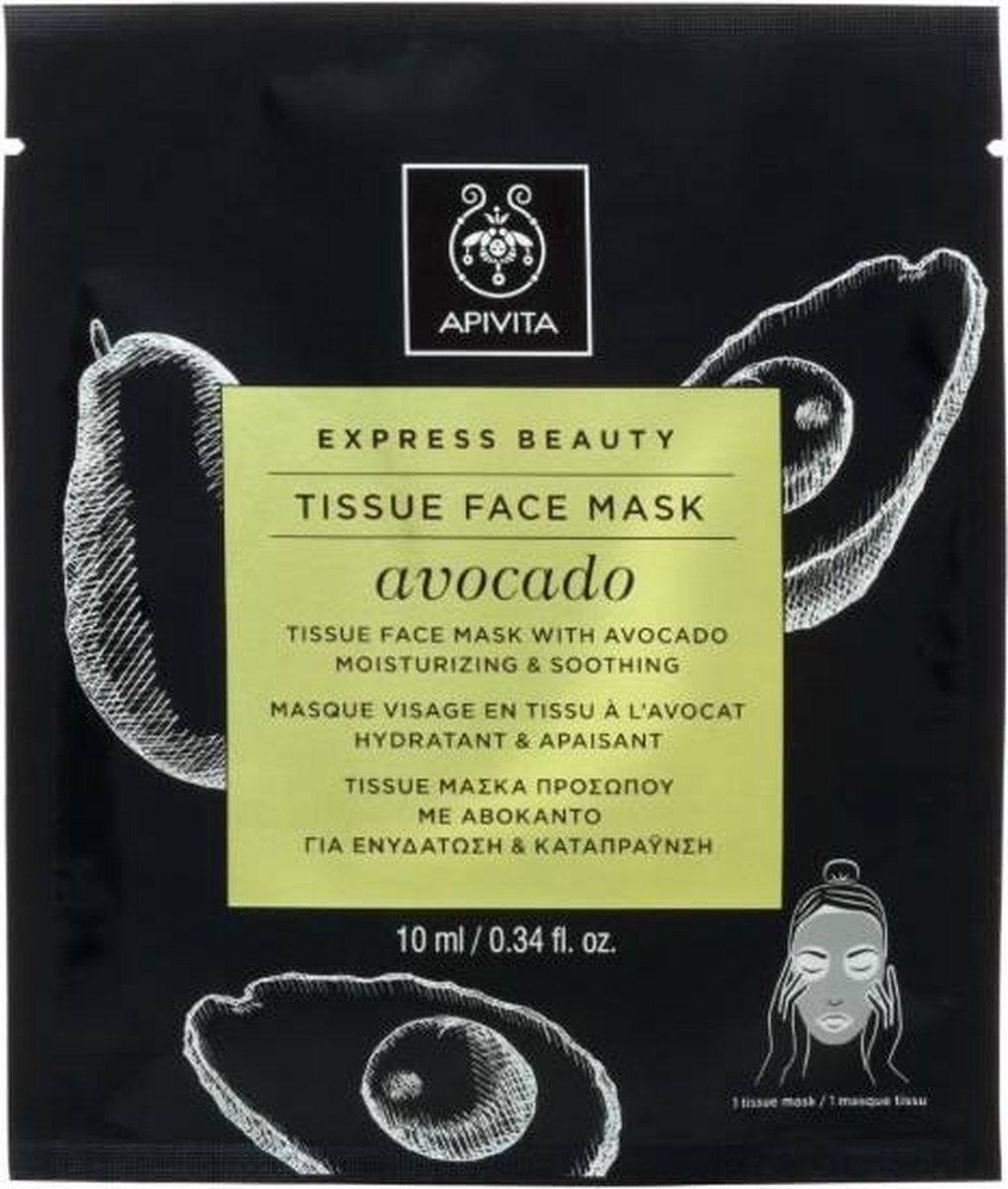 Apivita Apivita Express Beauty Tissue Gelaatsmasker Avocado