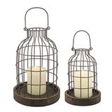 Stonebriar SB-5393C 2-delige metalen cloche set, set van 2, bruin