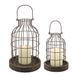 Stonebriar SB-5393C 2-delige metalen cloche set, set van 2, bruin