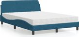 Maison Exclusive - Lit avec matelas « Dover » bleu 140 x 190 cm, velours