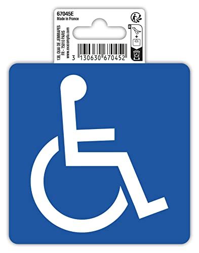 Exacompta - 1 zelfklevend pictogram voor gehandicapten - 10 x 10 cm - wit op blauw