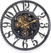 IvoQ Horloge mural industriel avec engrenages mobiles