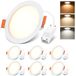LVWIT Led-inbouwspot, extra vlak, 6 W komt overeen met 51 W, led-plafondspot, 600 lm, 3000 K, warm wit, 4000 K, neutraal wit, 6500 K, koudwit, led-spot voor badkamer, keuken, woonkamer, hal, 6 stuks