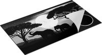 Chefcare Inductie Beschermer Olifanten Silhouet tijdens Volle Maan - Zwart Wit - 95x55 cm