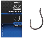 Matrix X7 Carp Method Eyed-Barbless Haken Maat 12 (10 stuks)