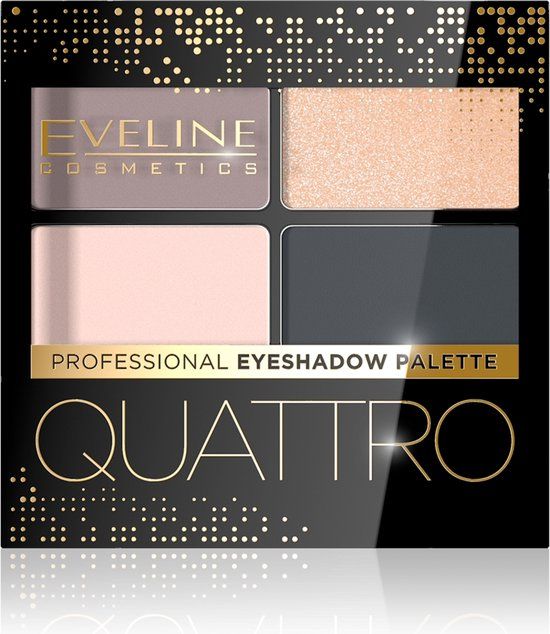 Eveline Quattro Professional Eyeshadow Palette 02 - 7.2G - Natural - Powder - Dermatologically Tested - Shimmer