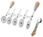 Coupe-pâte avec manche en bois - Largeur réglable - Acier inoxydable de qualité alimentaire - Multi-roue - Pour pizza/pain/gâteau - Confortable et stable - Coupe-pâte