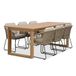 BUITEN living Corfu/Tulum Sahara Dust dining tuinset | 6 personen | teakhout + touw | 200cm