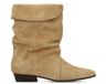 Manfield - Dames - Beige suède slouchy enkellaarsjes - Maat 39