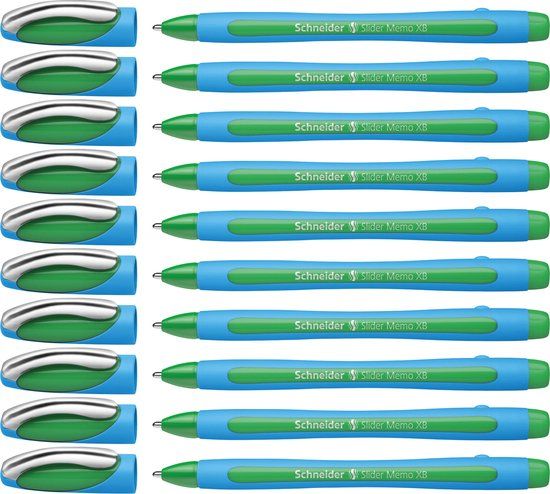 Schneider Slider Memo Balpen - XB - 1.4mm - Groen - 10 stuks