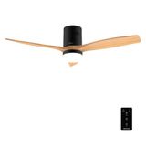 Cecotec EnergySilence Aero 5600 Classic Black&LightWood Plafondventilator met licht en afstandsbediening, 40 W, 3 vleugels, ledlicht, timer, 6 snelheden, winter/zomermodus