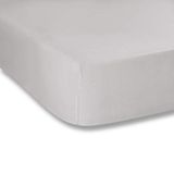 Hoeslaken, Plain Dyed Silver Hoeslaken 150 x 200 cm, 100% katoen perkal