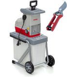 ikra GmbH IKRA elektrische Hakselaar, houtversnipperaar, tuinversnipperaar ILH 3000 A, takdikte tot 44 mm, 3.000 W met Bypass-snoeischaar