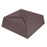 25 Thepack 25 stuks vierkante taartdozen 250 g/m², 30 x 30 x 10 cm, chocolade, golfkarton, nano-micro