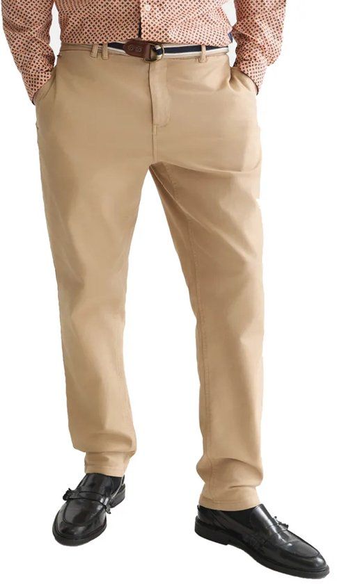 Scotch & Soda Warren Belted 186096 Chino Broek Beige W36 X L34 Mannen